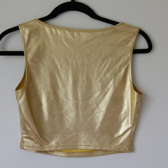 Gold Cropped Tank Perfect For Homecoming Football - Picture 4 of 4